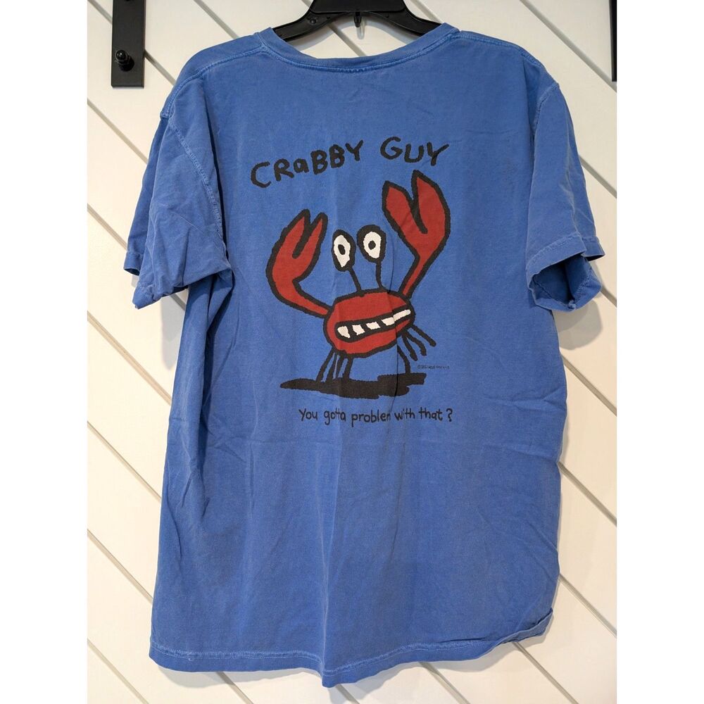 "Crabby Guy" Men T-Shirt Crab Graphic Size Large